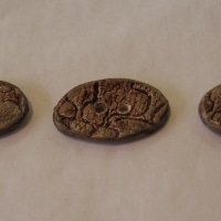 Boutons ovales bruns