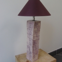 Lampe patchwork mauve de faïence