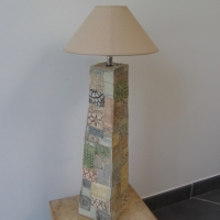 Lampe patchwork multicolore de faïence