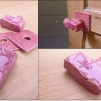 Poignée de porte rectangle rose