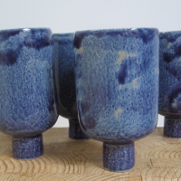 Verres bleus en grès