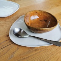 Assiette et bol roux