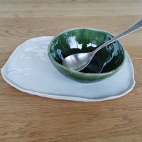 Assiette et bol vert