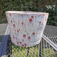 pot à pois rouges